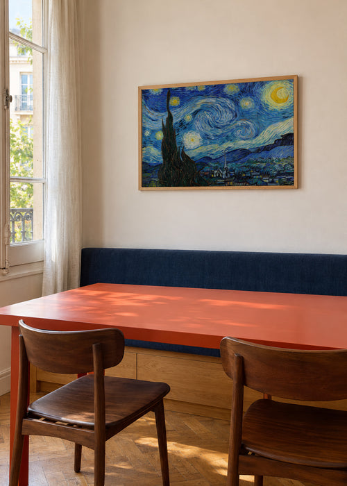 The Starry Night - Van Gogh - Framed poster in an interior
