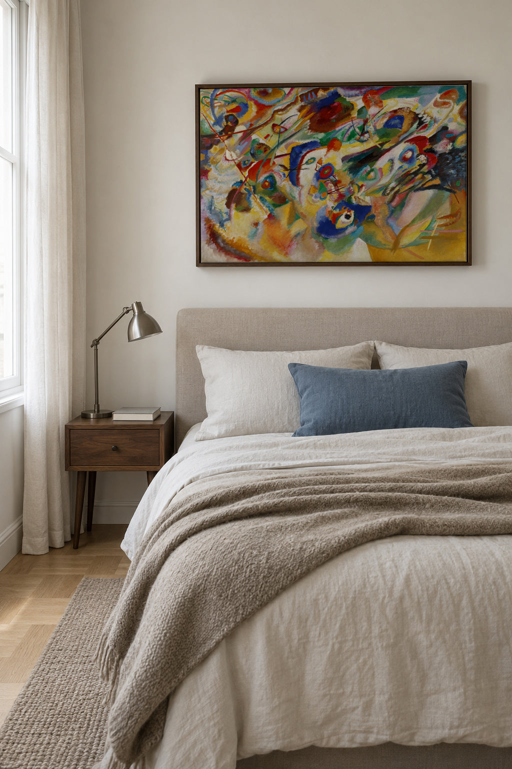 Komposition VII - Vasili Kandinsky - Framed canvas in an interior