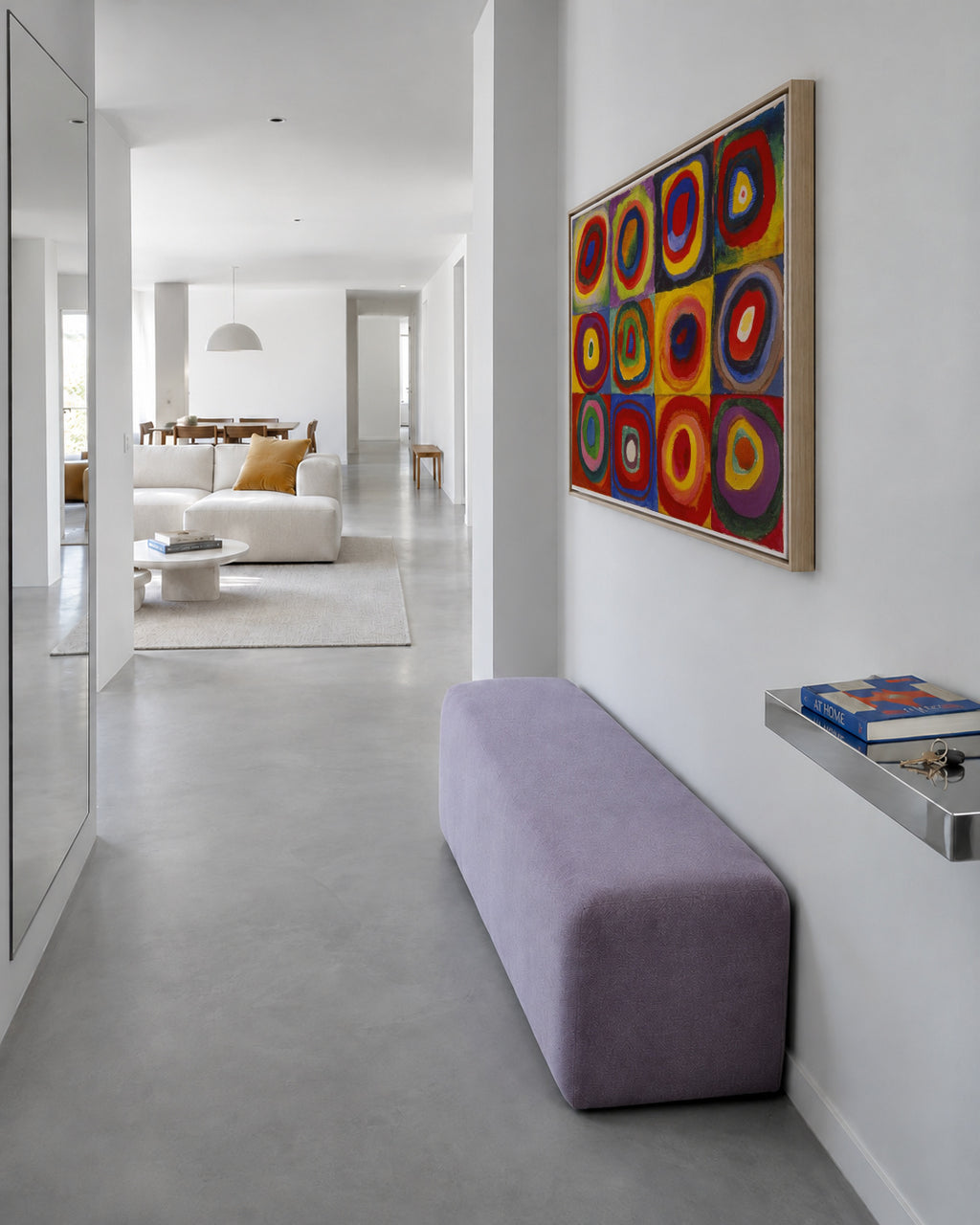 Colour Study - Squares and Concentric Rings - Vasili Kandinsky - Framed canvas in an interior