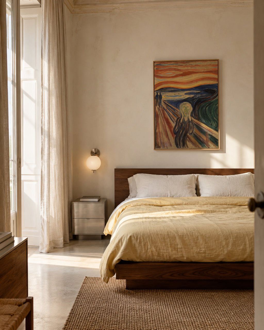 The Scream - Edvard Munch - Framed canvas in an interior