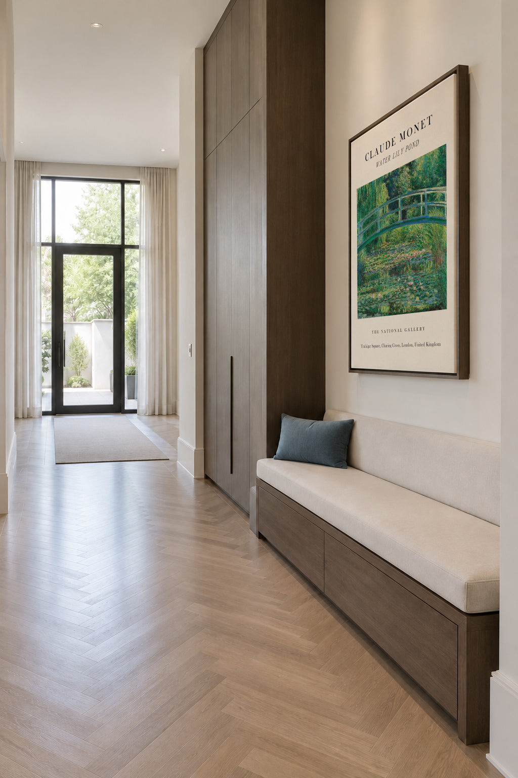 Water Lily Pond Exhibition - Claude Monet - Framed canvas in an interior