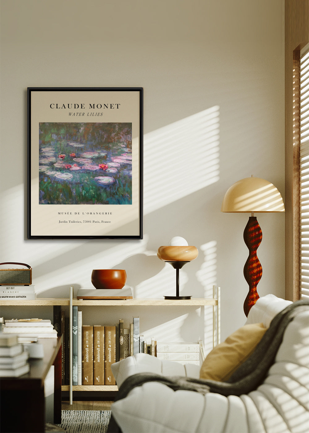 Water lilies Exhibition - Claude Monet - Framed canvas in an interior