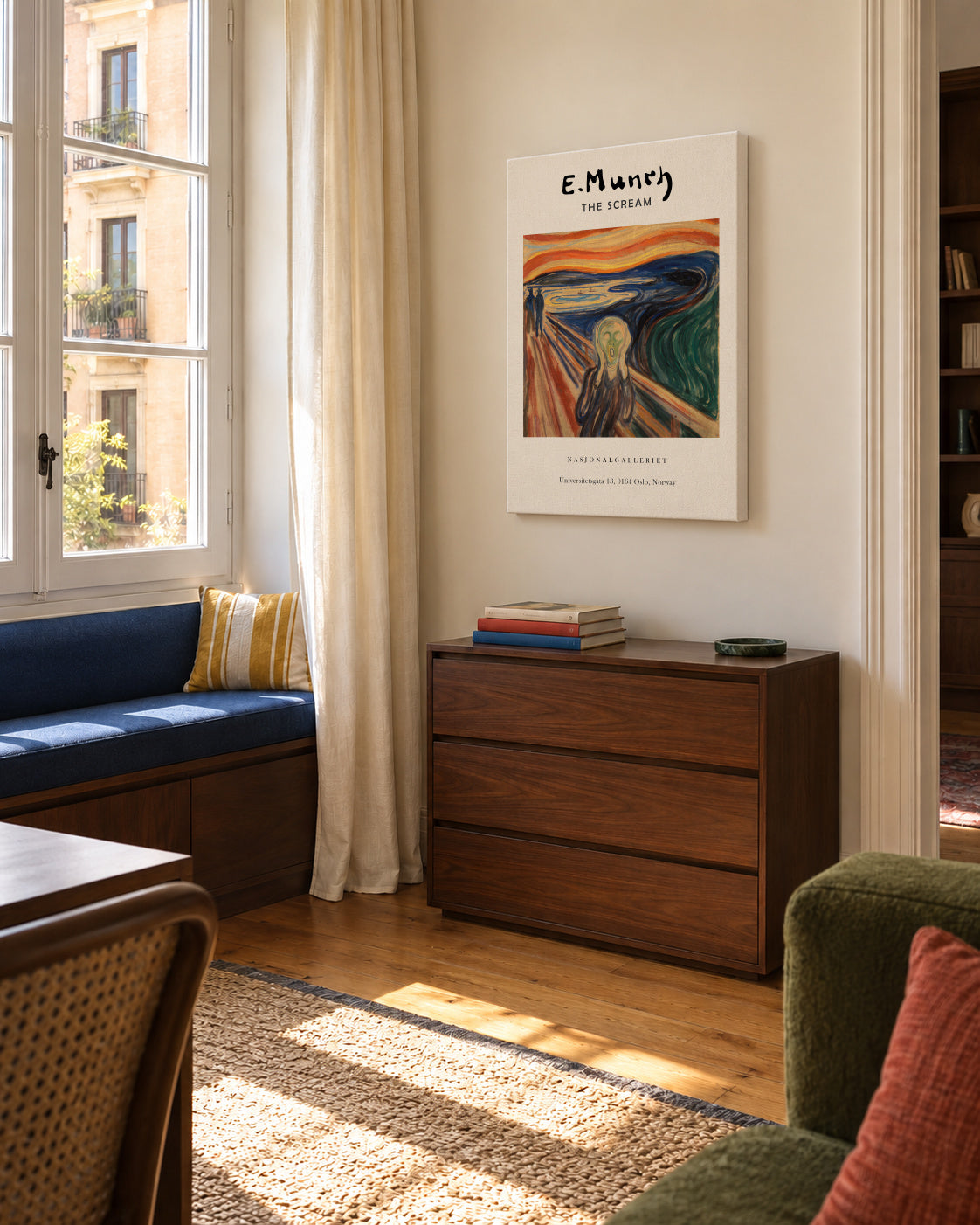 The Scream Exhibition - Edvard Munch - Unframed canvas in an interior