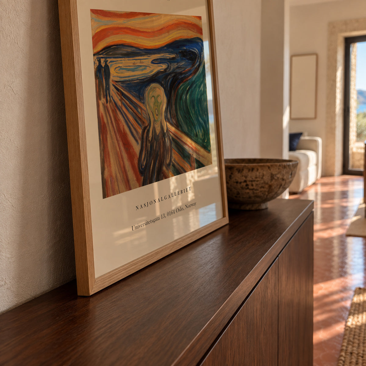 The Scream Exhibition - Edvard Munch - Framed poster in an interior