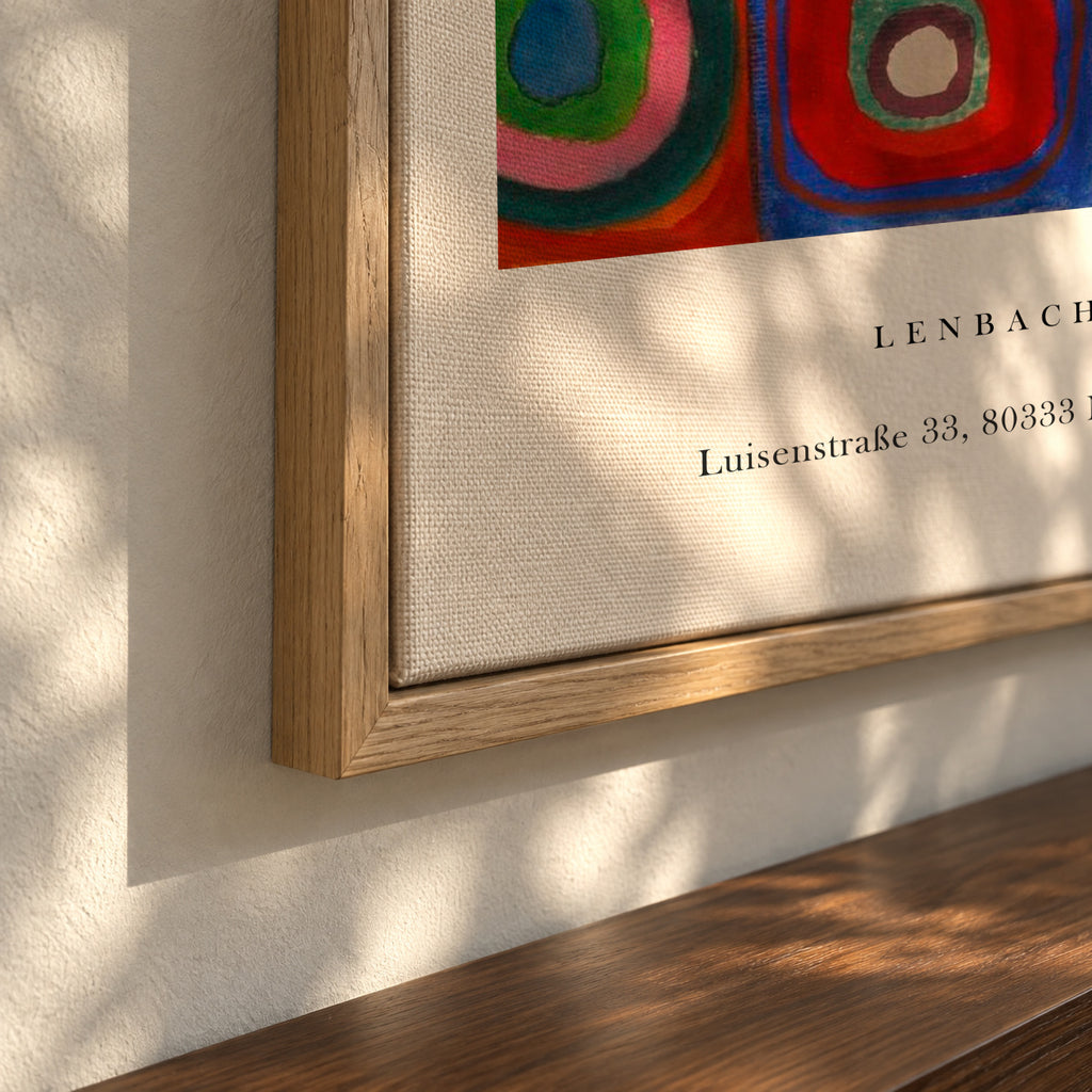Colour Study - Squares and Concentric Rings Exhibition White - Vasili Kandinsky - Framed canvas detail