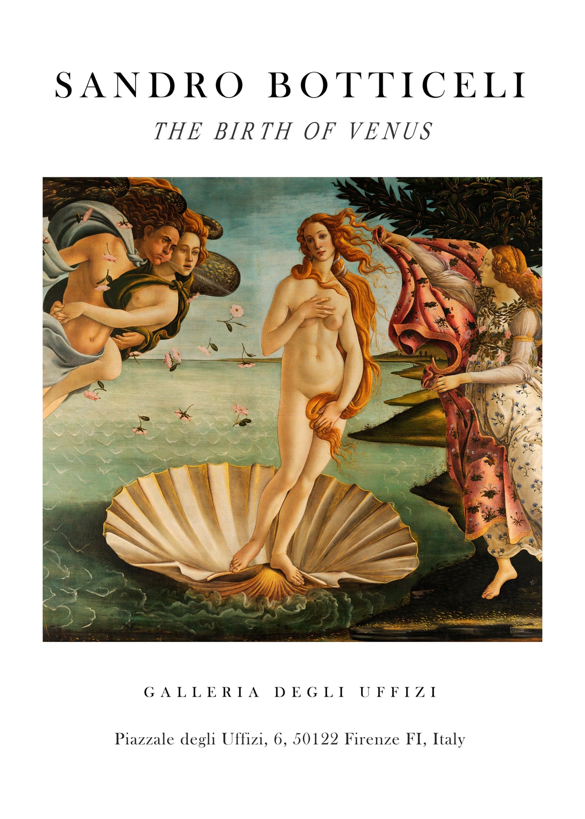 La Nascita di Venere Exhibition White - Sandro Botticelli - Unframed art print