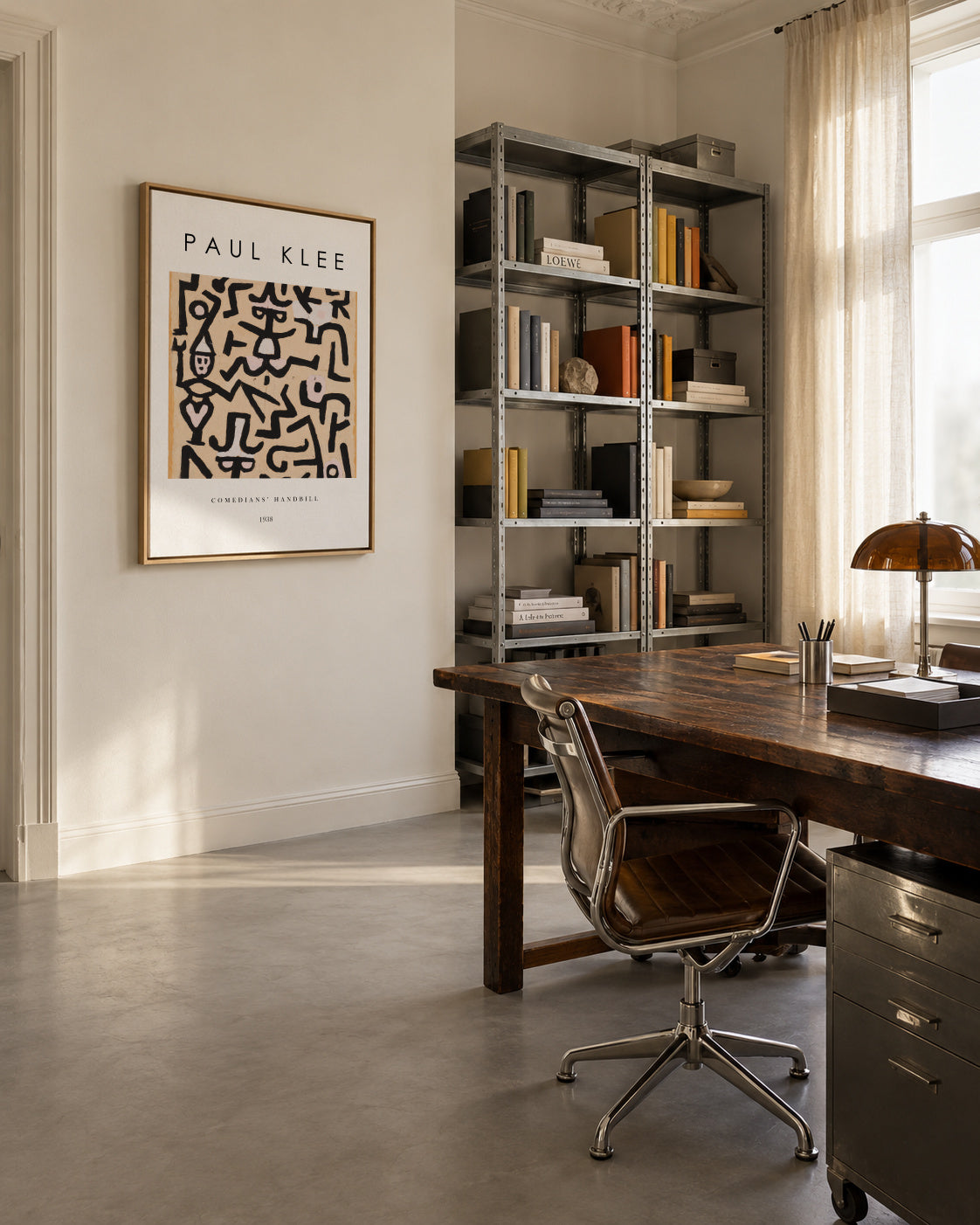 Comedians' Handbill Exhibition White - Paul Klee - Framed canvas in an interior