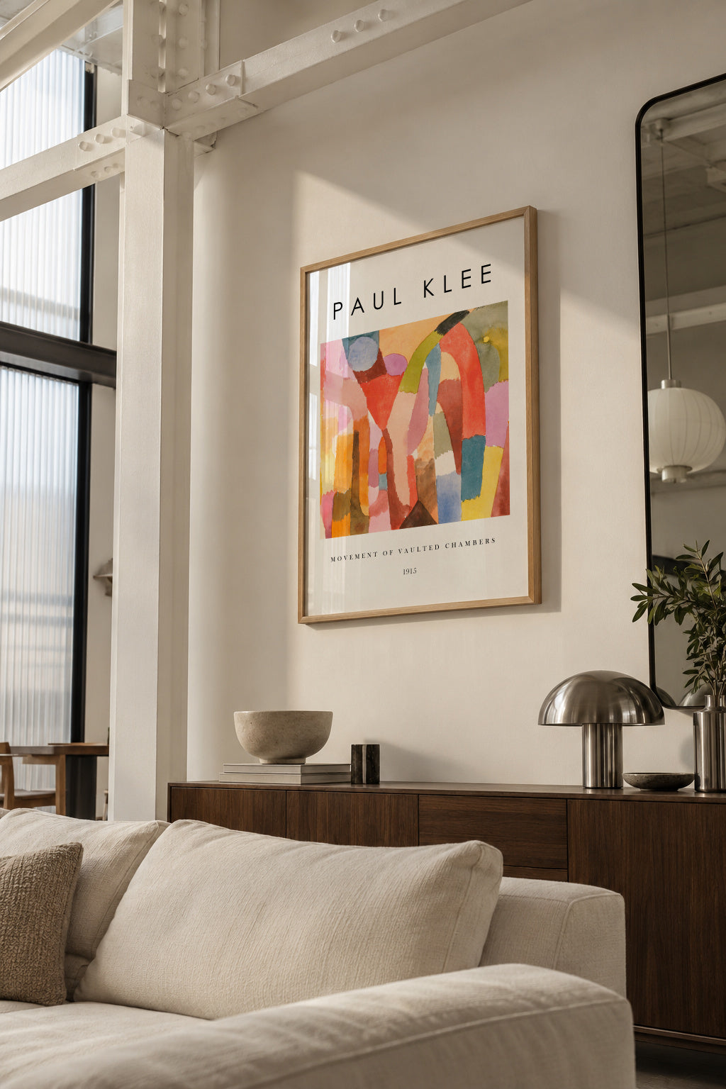 Movement of Vaulted Chambers Exhibition White - Paul Klee - Framed poster in an interior