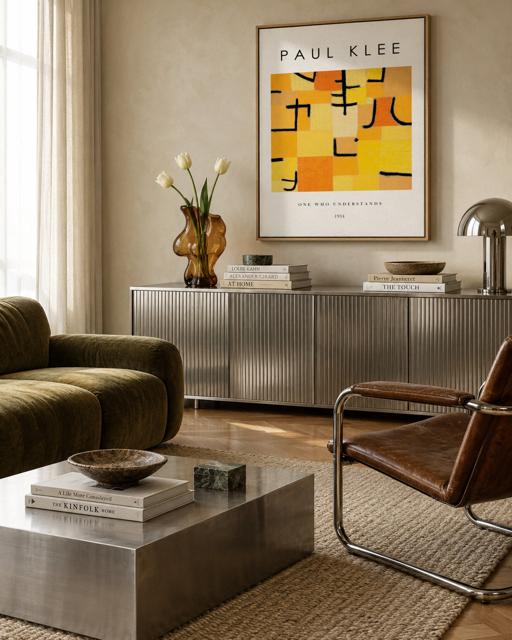 One Who Understands 2 Exhibition White - Paul Klee - Framed canvas in an interior