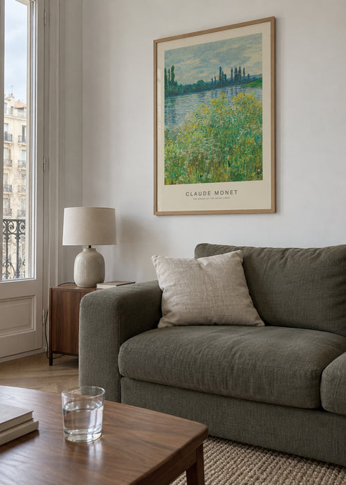 The Banks of the Seine (Special Edition) - Claude Monet - Framed poster in an interior