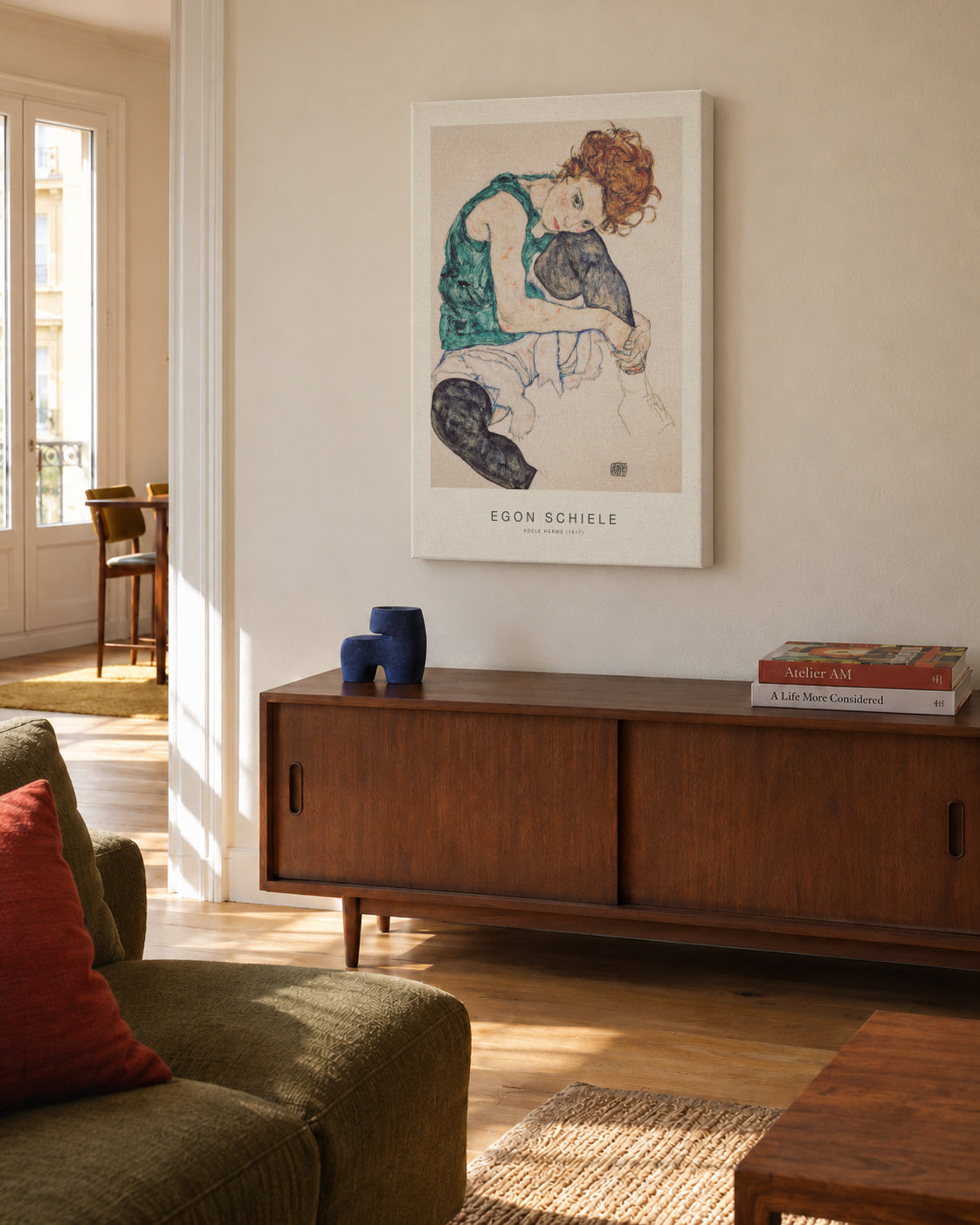 Adele Herms (Special Edition) - Egon Schiele - Unframed canvas in an interior