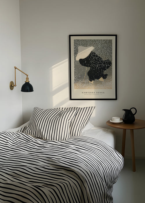 Swirling Snow of Momoyogusa (Special Edition) - Kamisaka Sekka - Framed poster in an interior