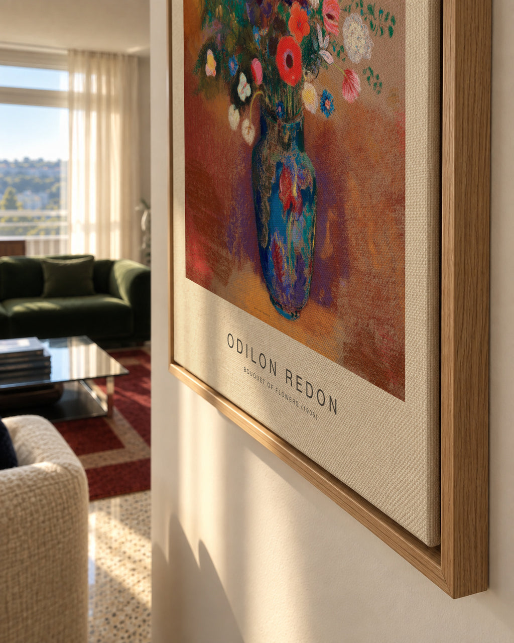 Bouquet of Flowers (Special Edition) - Odilon Redon - Framed canvas detail