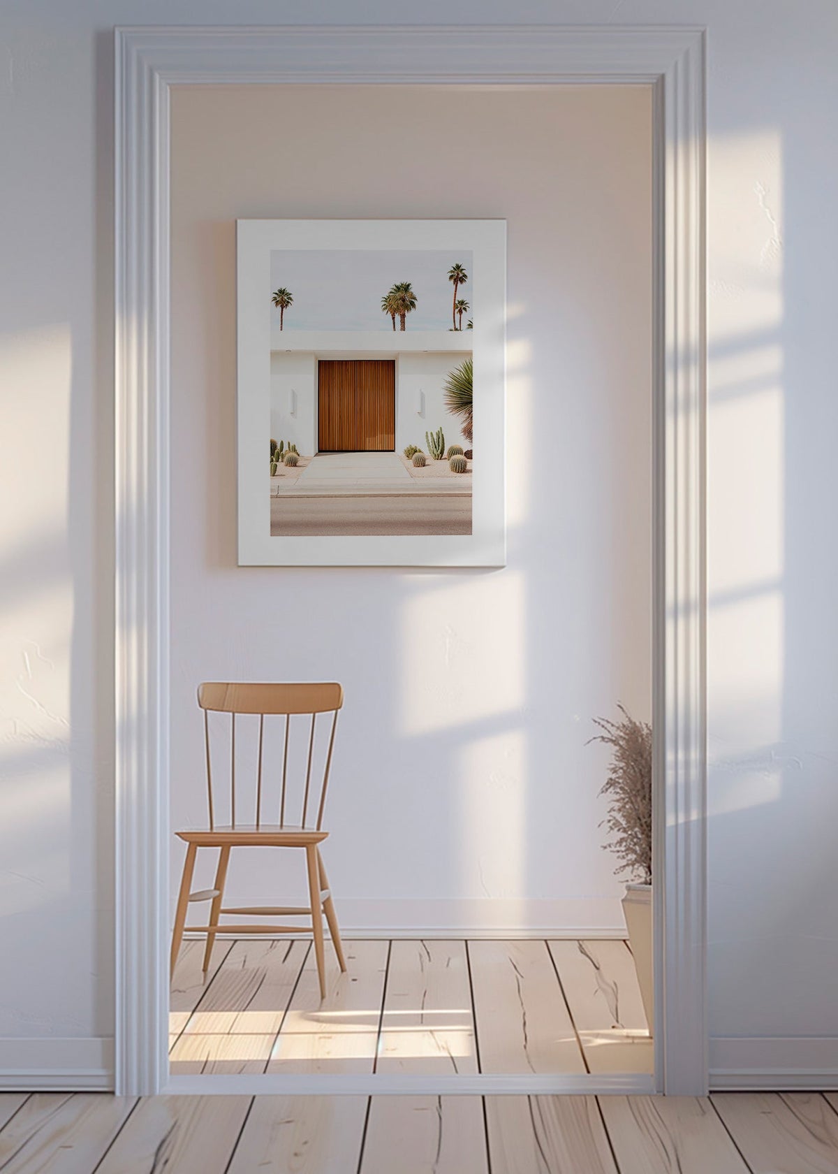 Architectural photograph with slatted door – Canvas
