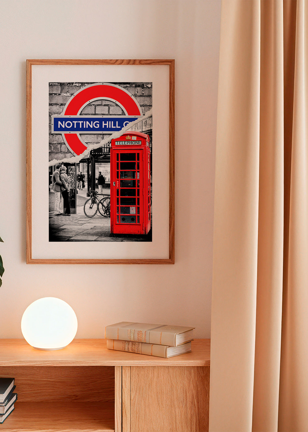 City art featuring a red phone box in Notting Hill – Product2