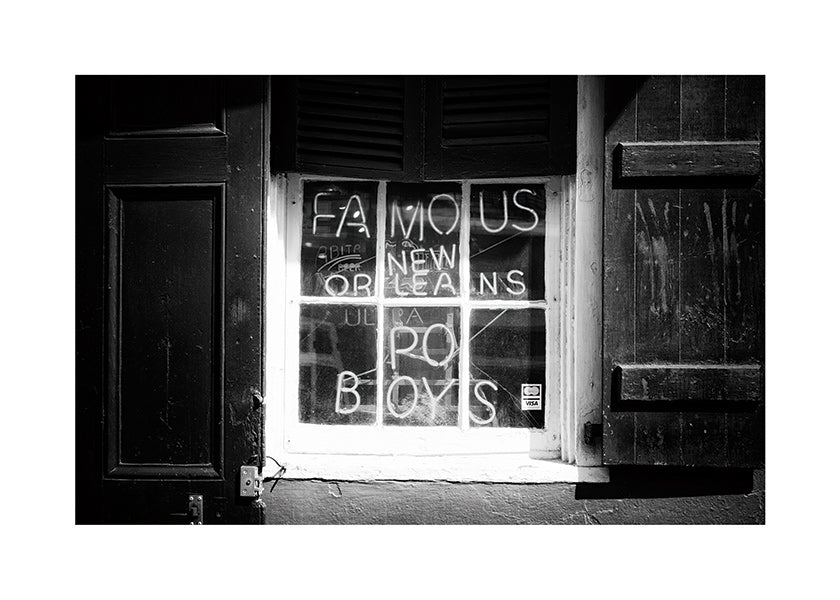 Kitchen art: New Orleans sign in black and white