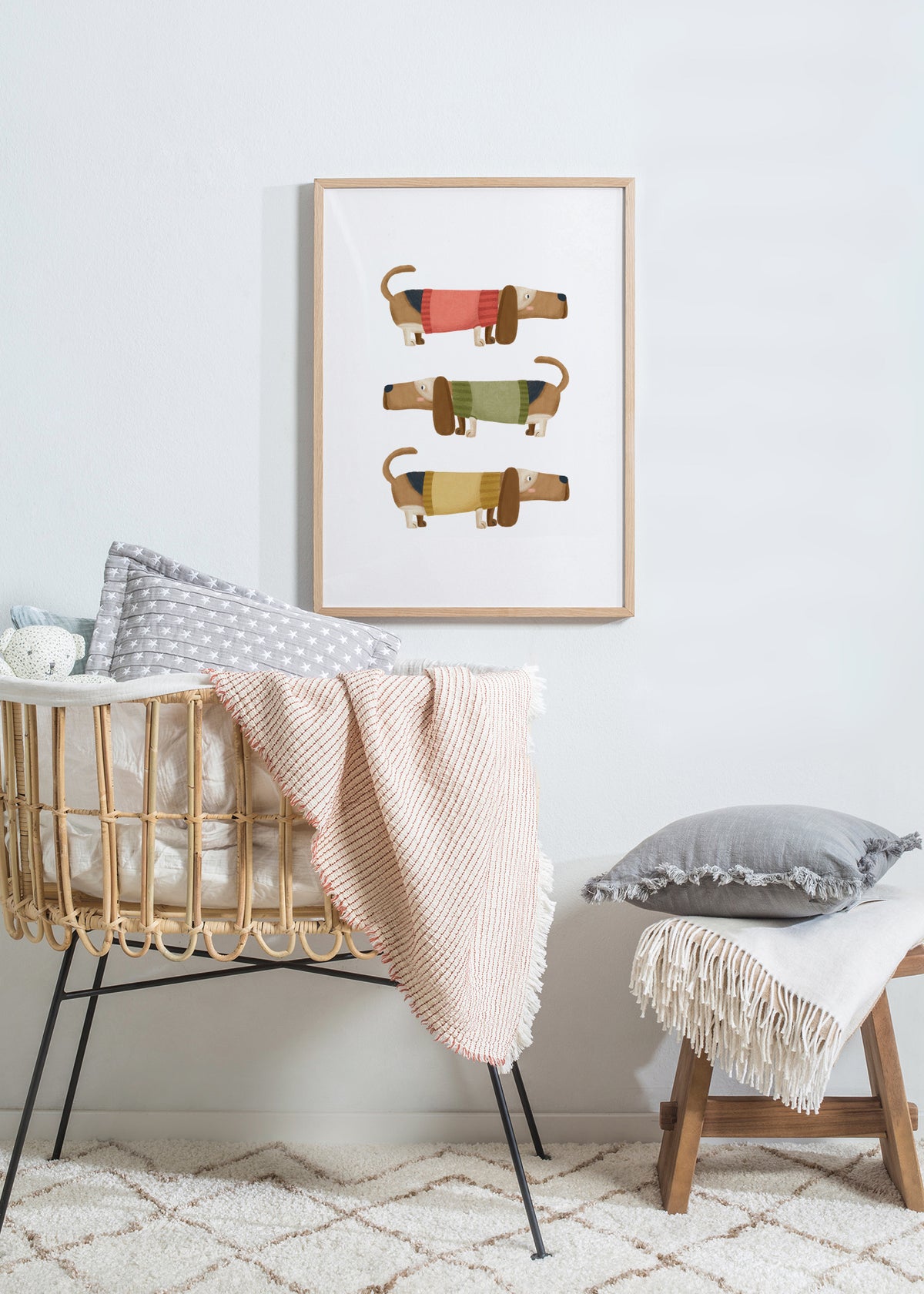 Basset Hound - Framed poster in an interior