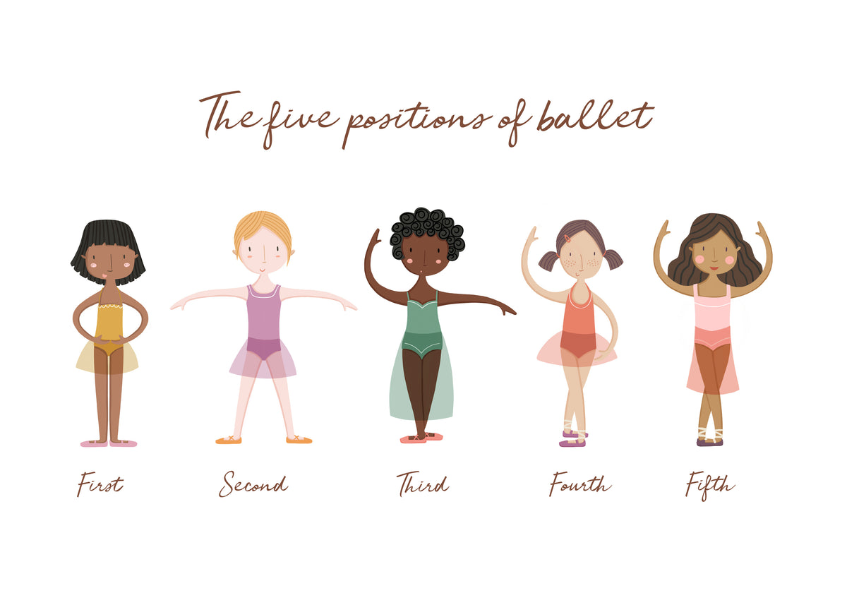 Las 5 posiciones de ballet - Unframed art print