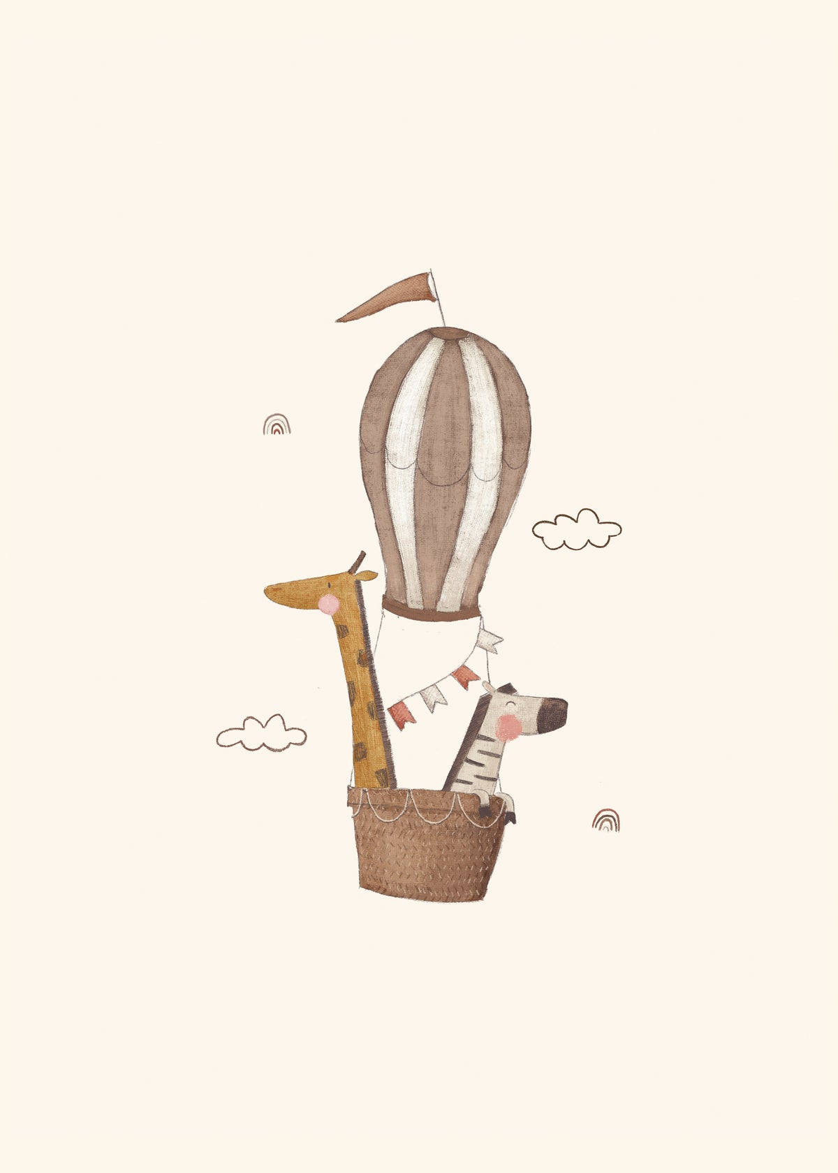 Balloon giraffe and elephant - Obra sin marco