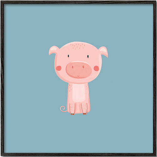 Kids print: centered pink piglet