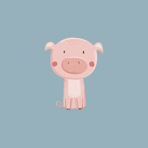 Kids print: centered pink piglet
