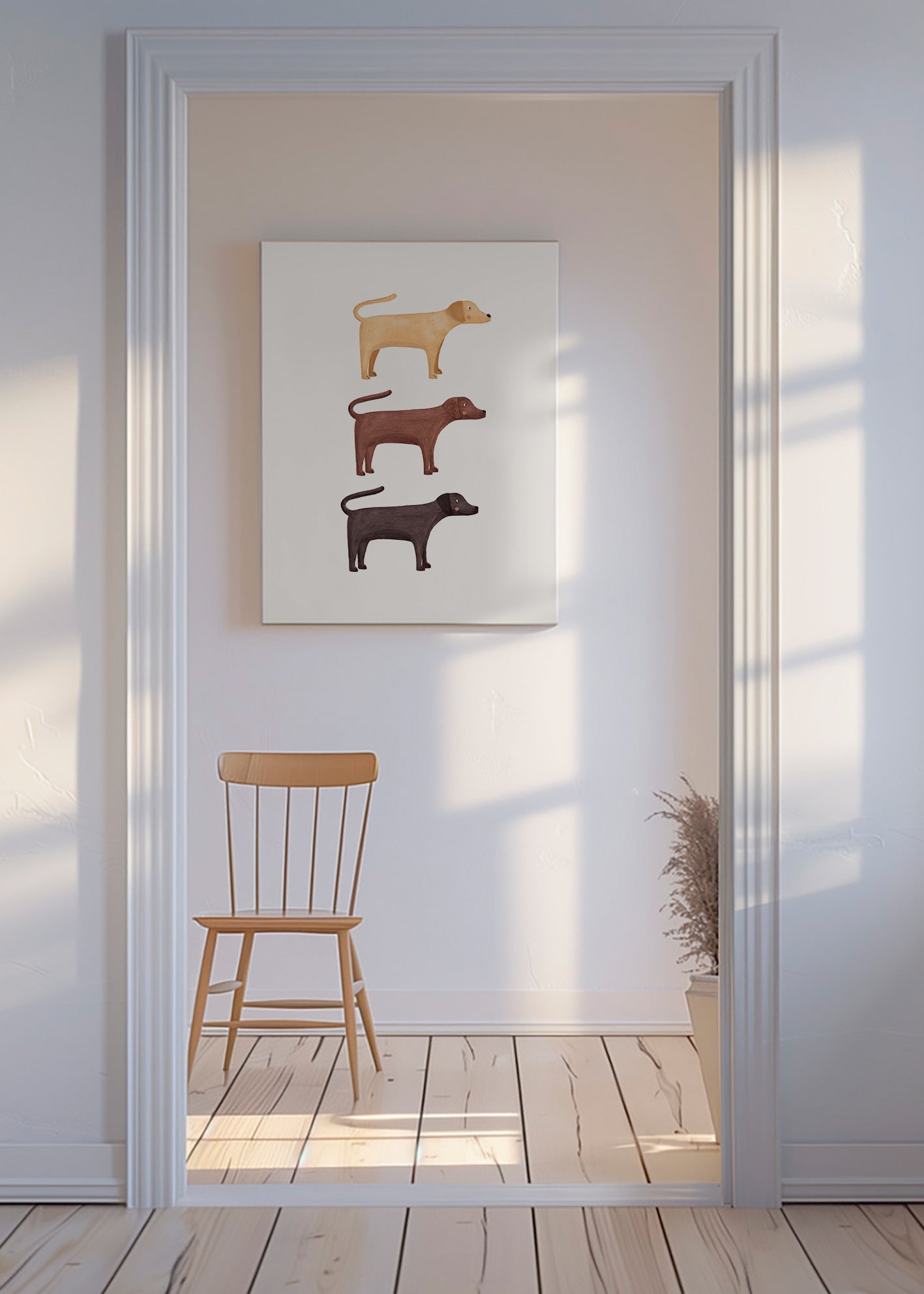 Artwork three labrador trio