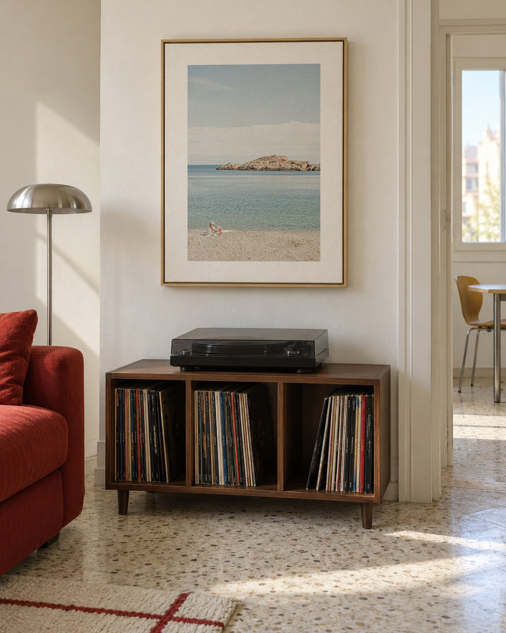 Costa Brava I - Framed canvas in an interior