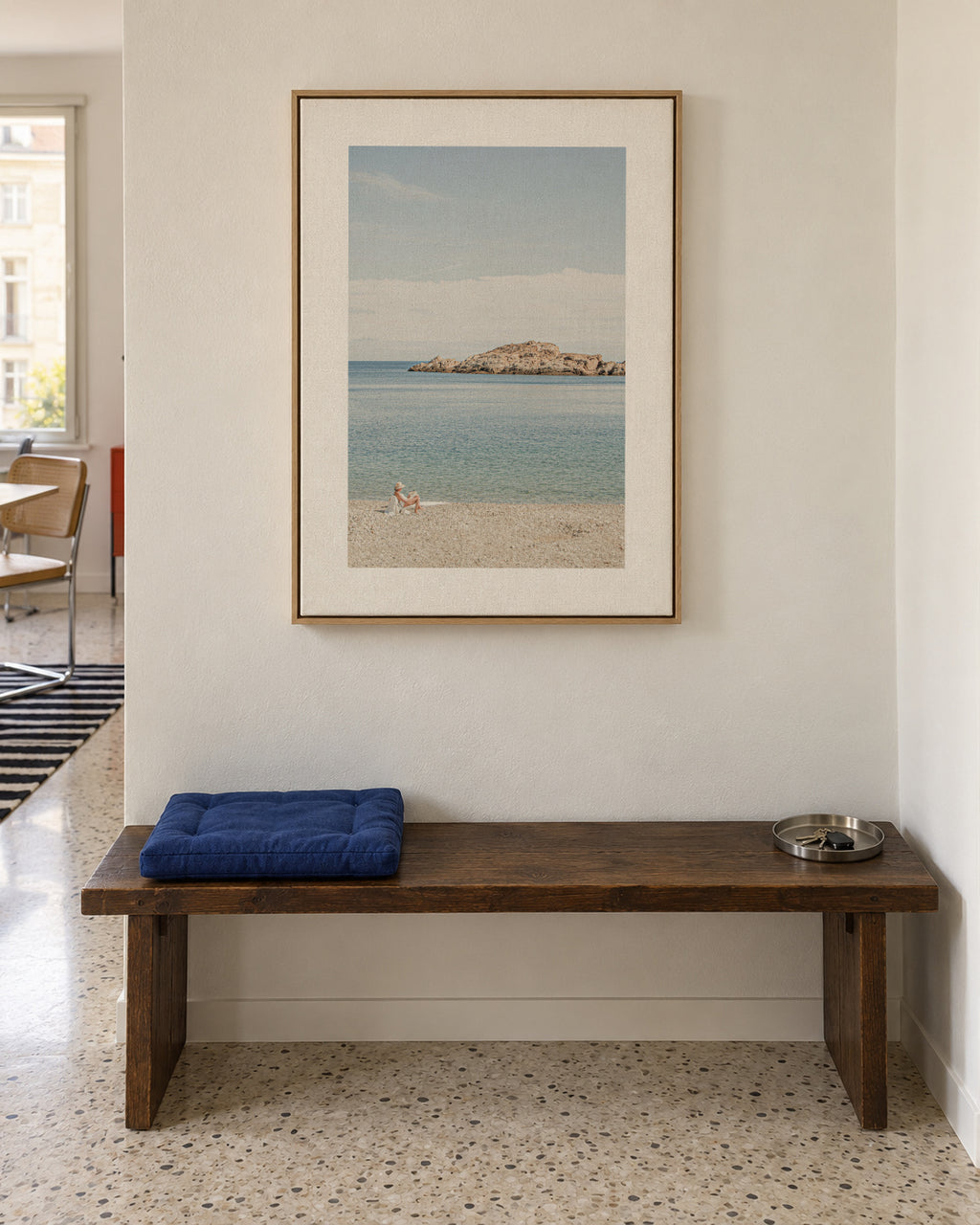 Costa Brava I - Framed canvas in an interior