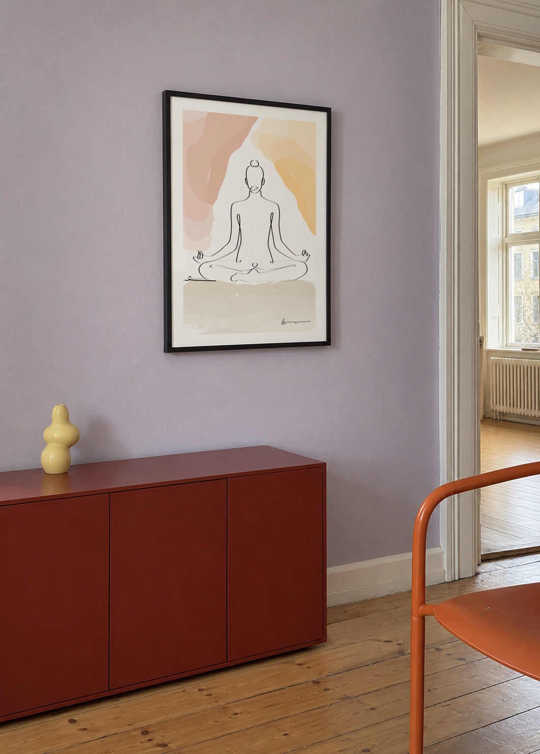 Meditation - Dhy?na - Framed poster in an interior