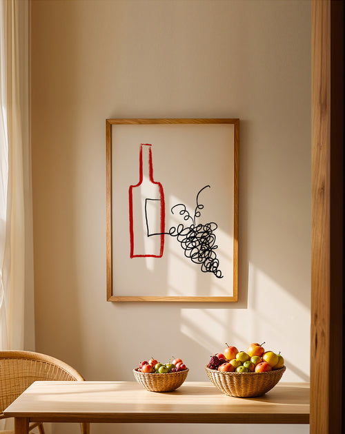 Good Wine - Framed poster in an interior