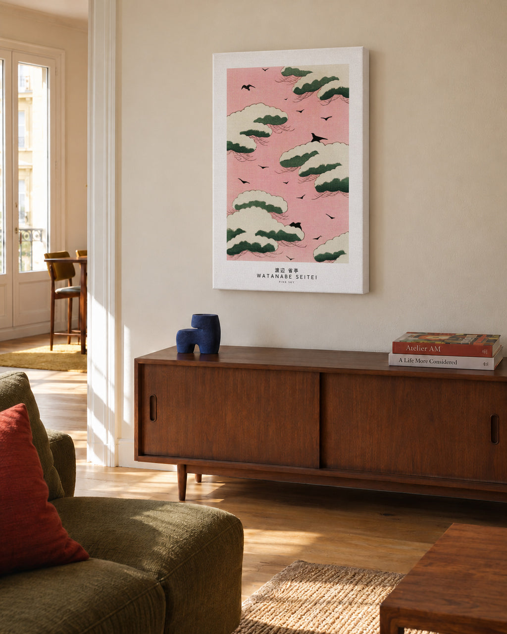 Watanabe Seitei Pink Sky - Unframed canvas in an interior