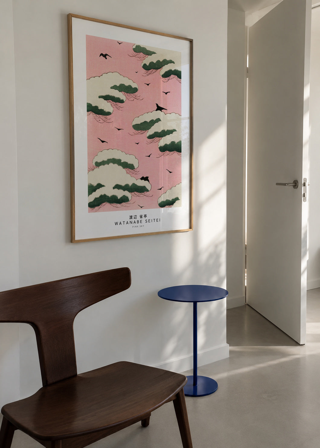 Watanabe Seitei Pink Sky - Framed poster in an interior