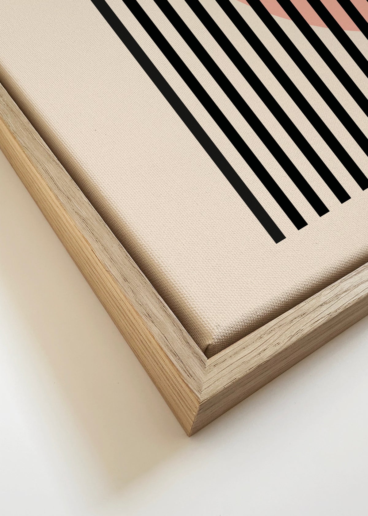 Bauhaus Pink Circle II - Framed canvas detail