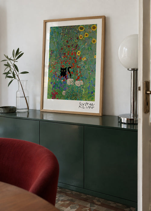 Gustav Klimt Garden Cat Print - Poster en ambiente