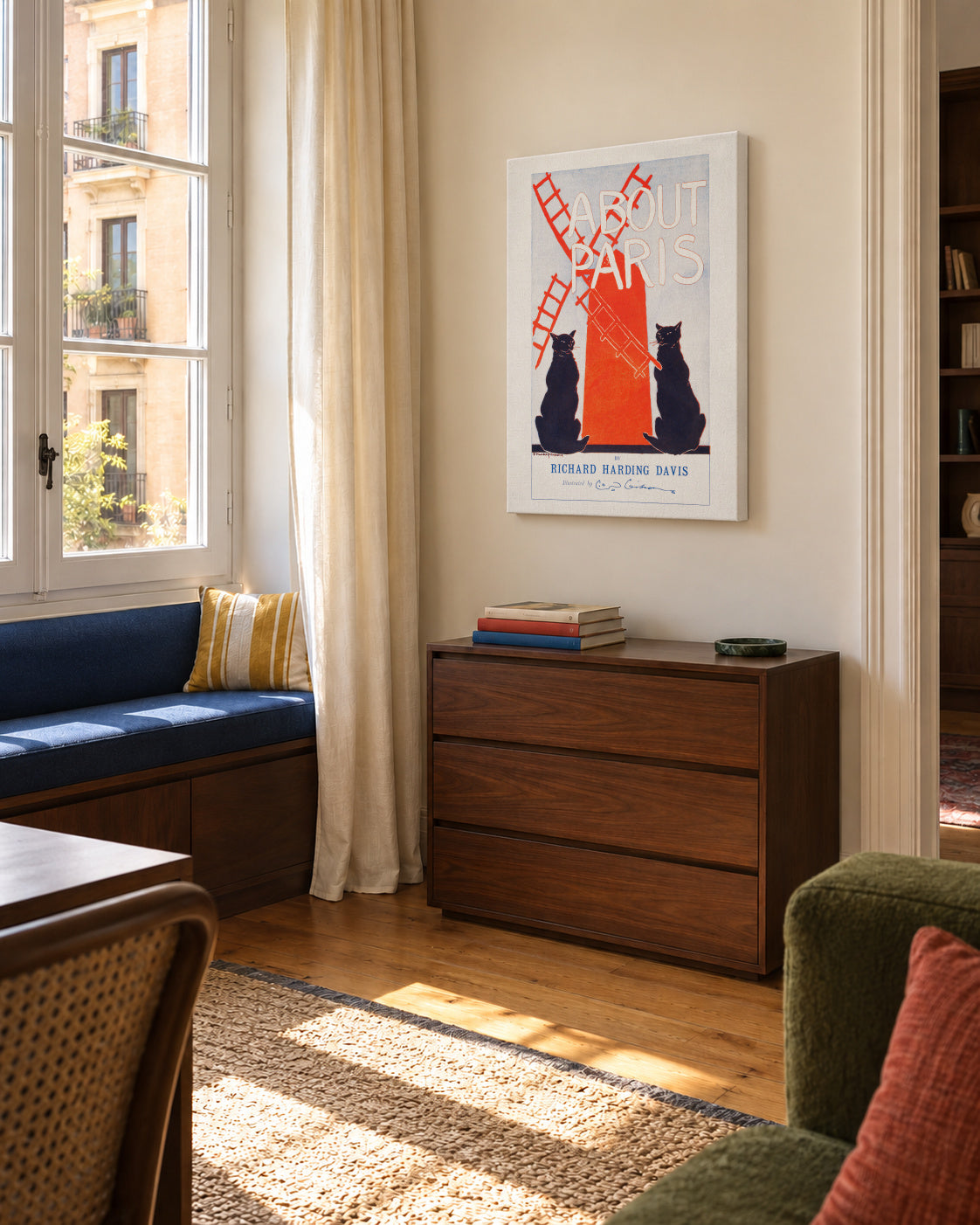About Paris Vintage poster by Edward Penfield - Unframed canvas in an interior