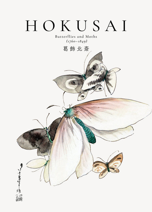 Butterflies and Moths by Katsushika Hokusai