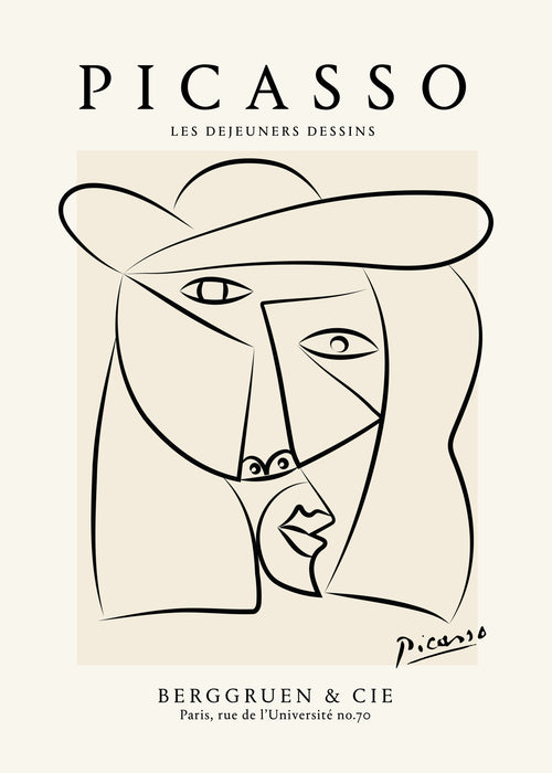 Picasso Woman in a Hat Sktech Poster - Unframed art print