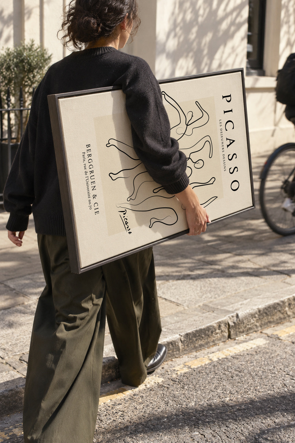 Pablo Picasso The Three Dancers Sktech poster - Framed canvas in an interior