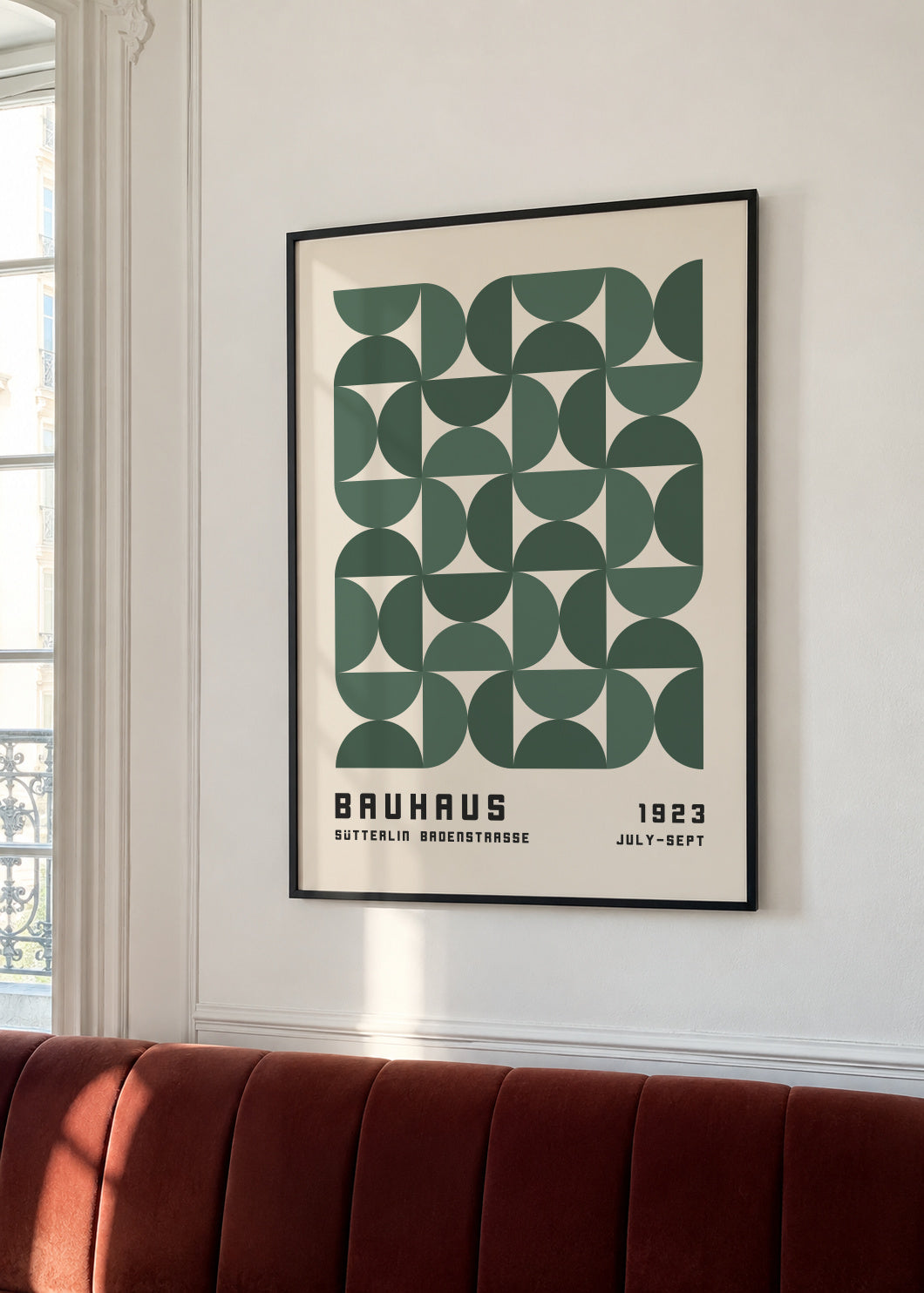 Bauhaus Green Exhibition Poster - Poster en ambiente