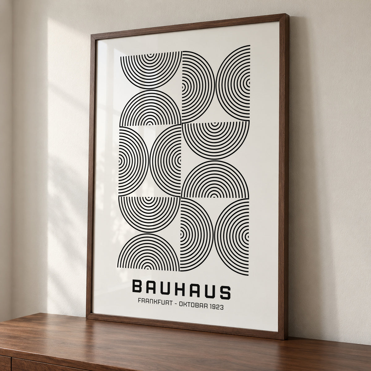 Bauhaus Black and White Exhibition Poster 1923 - Framed poster detail