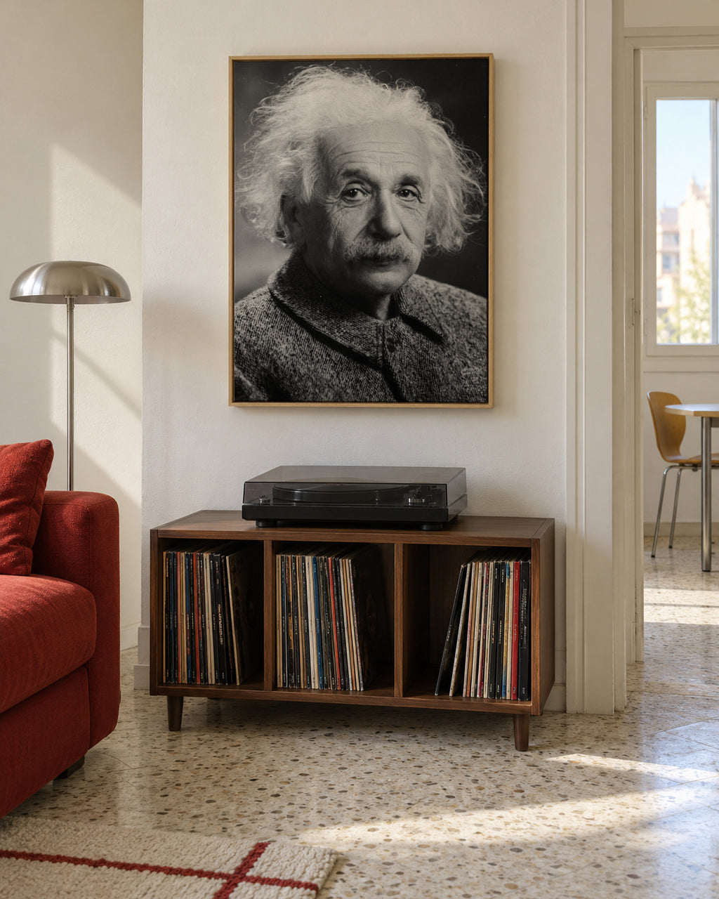 Albert Einstein vintage photograph - Framed canvas in an interior