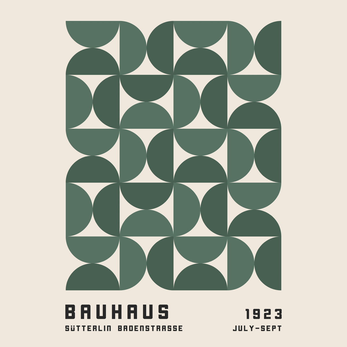 Bauhaus Green Exhibition Poster - Square - Unframed art print