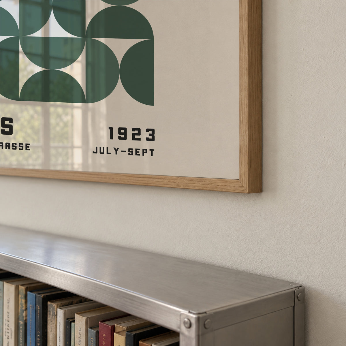 Bauhaus Green Exhibition Poster - Square - Framed poster detail