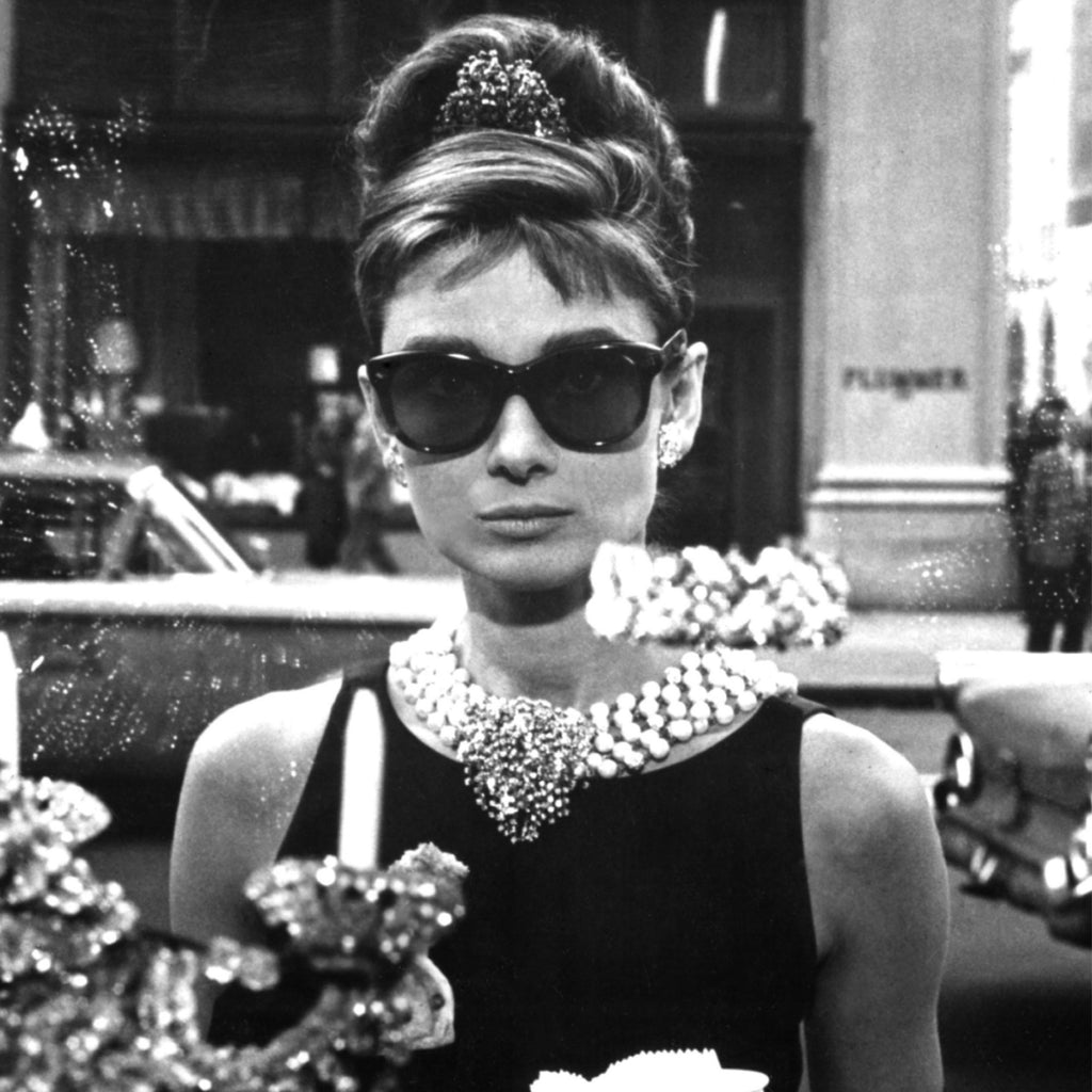 Audrey Hepburn in Breakfast at Tiffany vintage photograph. - Square - Unframed art print