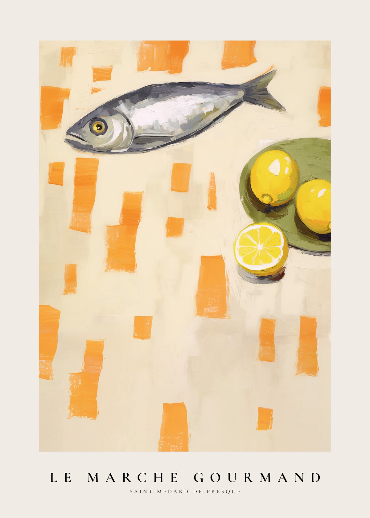 LE MARCHE GOURMAND- Fish Market - Unframed art print