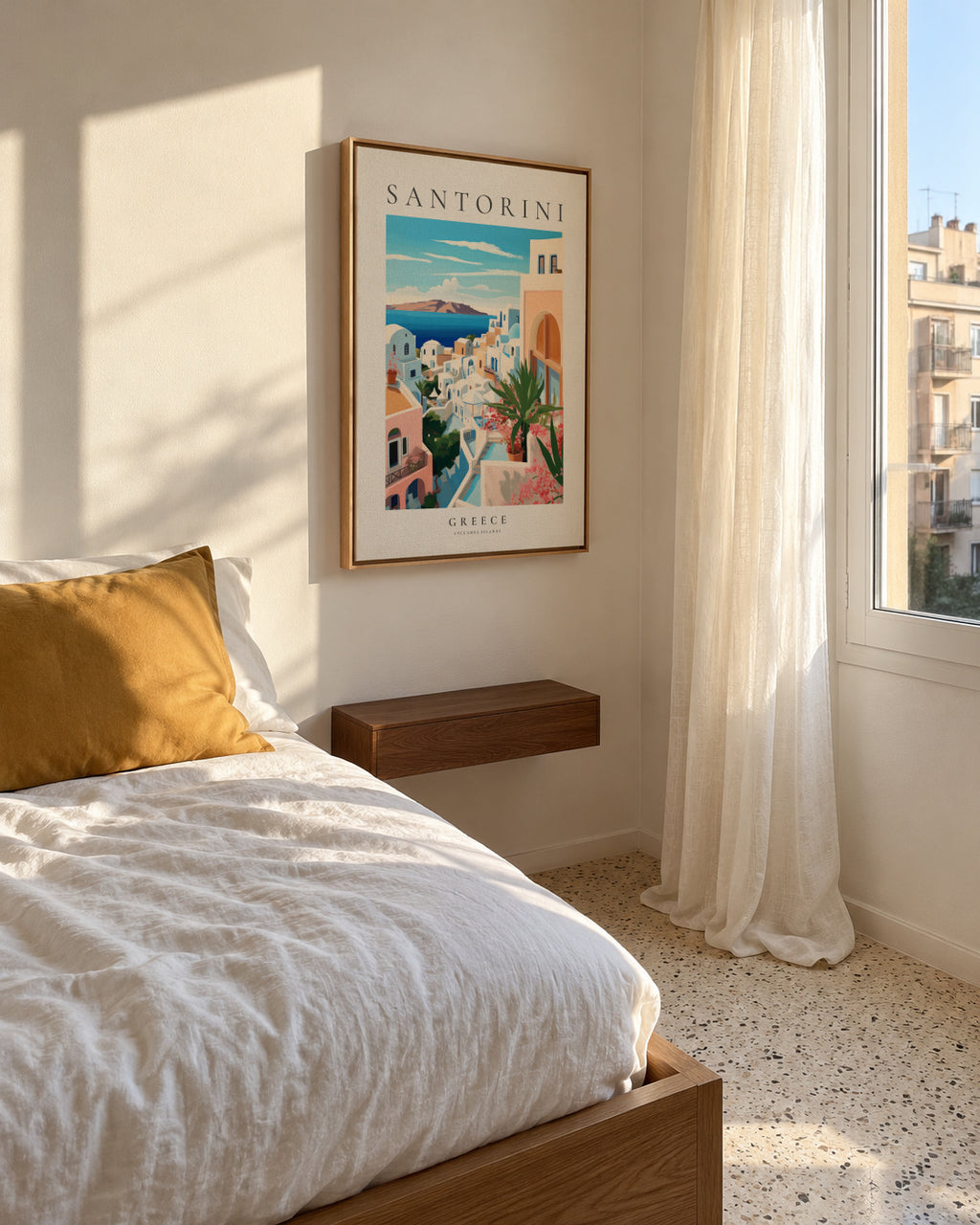 Santorini, Greece - Framed canvas in an interior