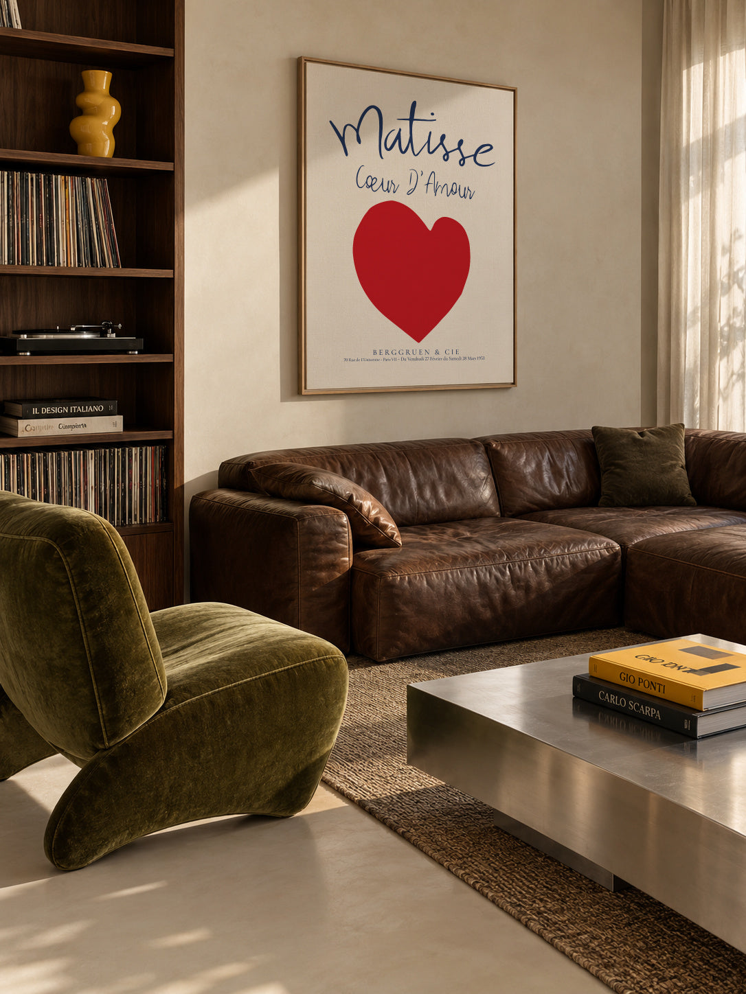 Henri Matisse, Coeur d'amour - Framed canvas in an interior