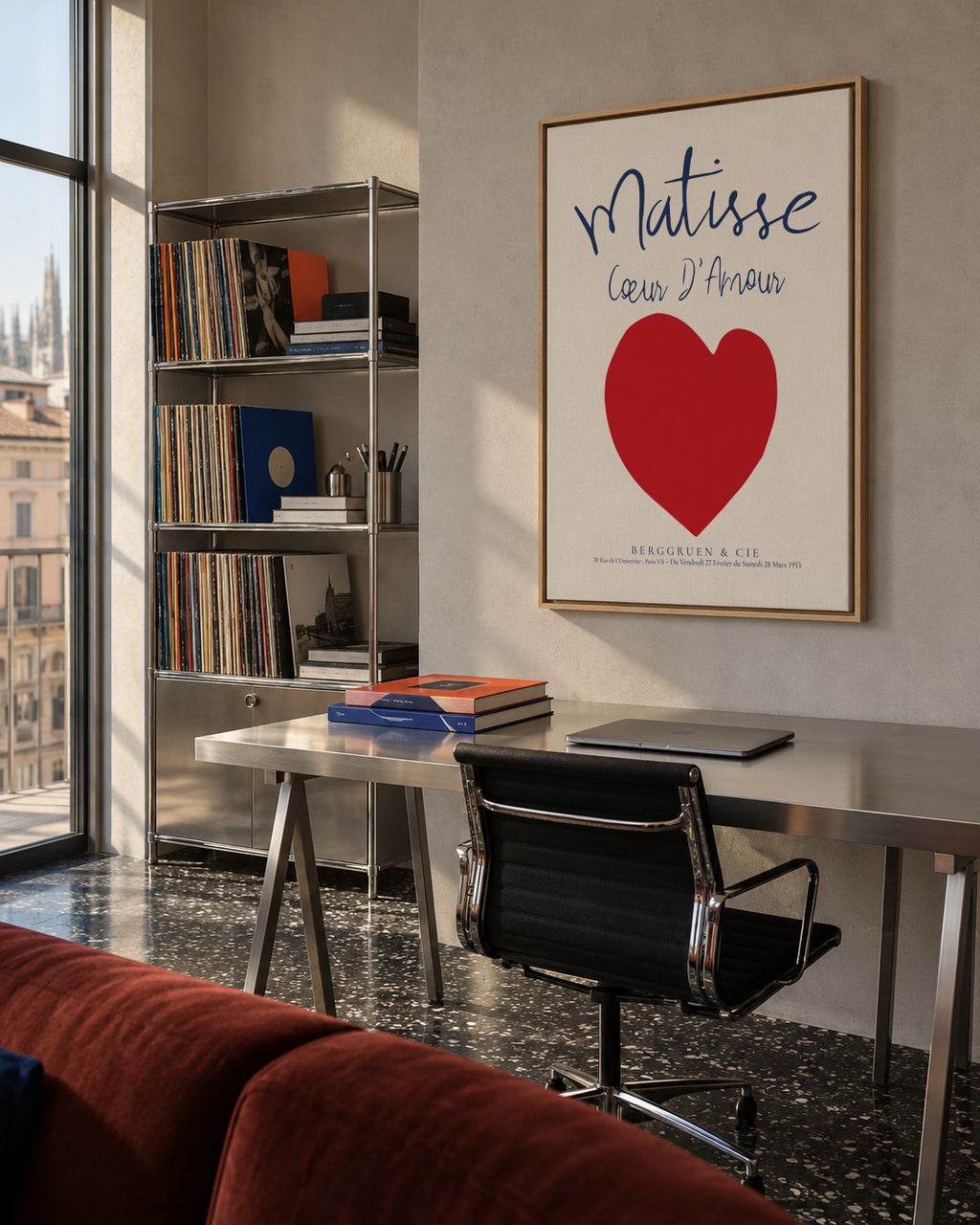 Henri Matisse, Coeur d'amour - Framed canvas in an interior