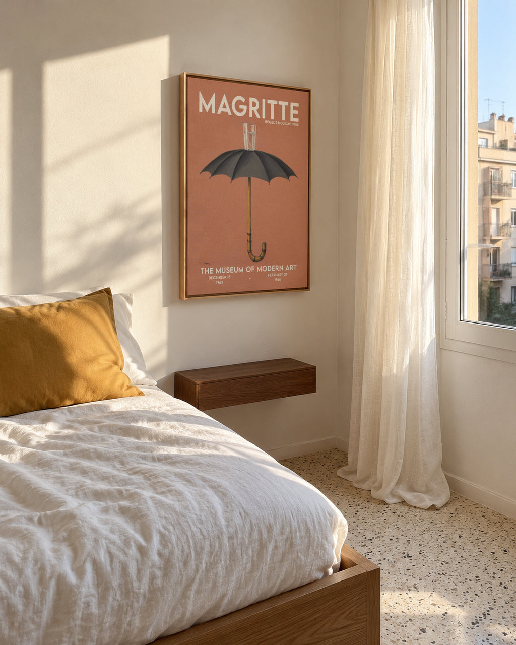 René Magritte, Les Vacances de Hegel - Framed canvas in an interior