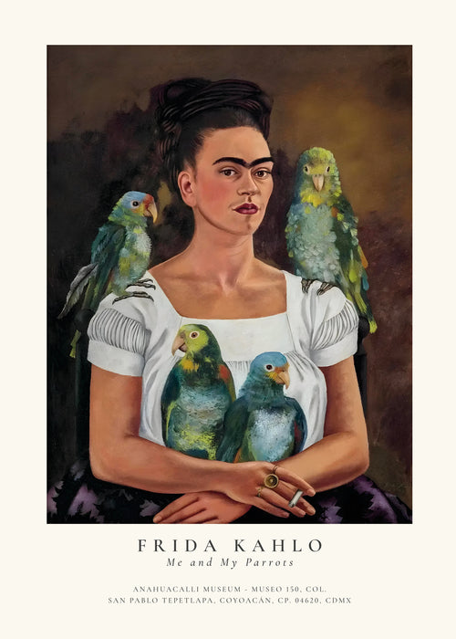 Frida Kahlo, Me and My Parrots - Unframed art print